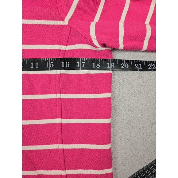 Vineyard Vines Womens Medium Pullover Quarter Zip w/Pink Striped & Blue Shoulder - Picture 7 of 9